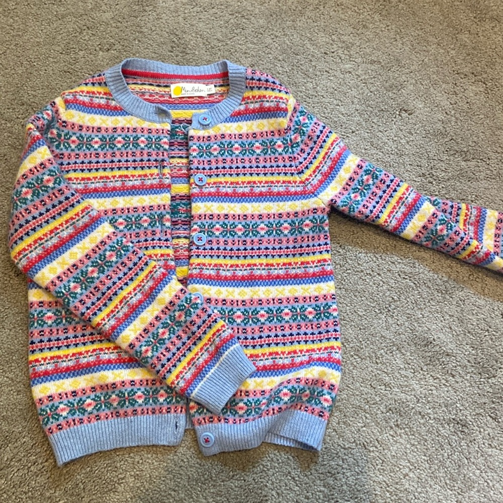 Mini Boden fair isle cardigan size 7-8